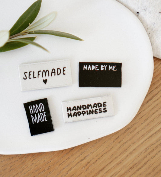 Woven Sew-in Labels "Made by Me", Pack of 4