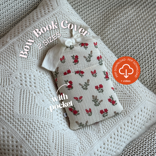 Bundle Bow Book Sleeve PDF Sewing Pattern 📦 3 Sizes + 2 Sizes With Pocket