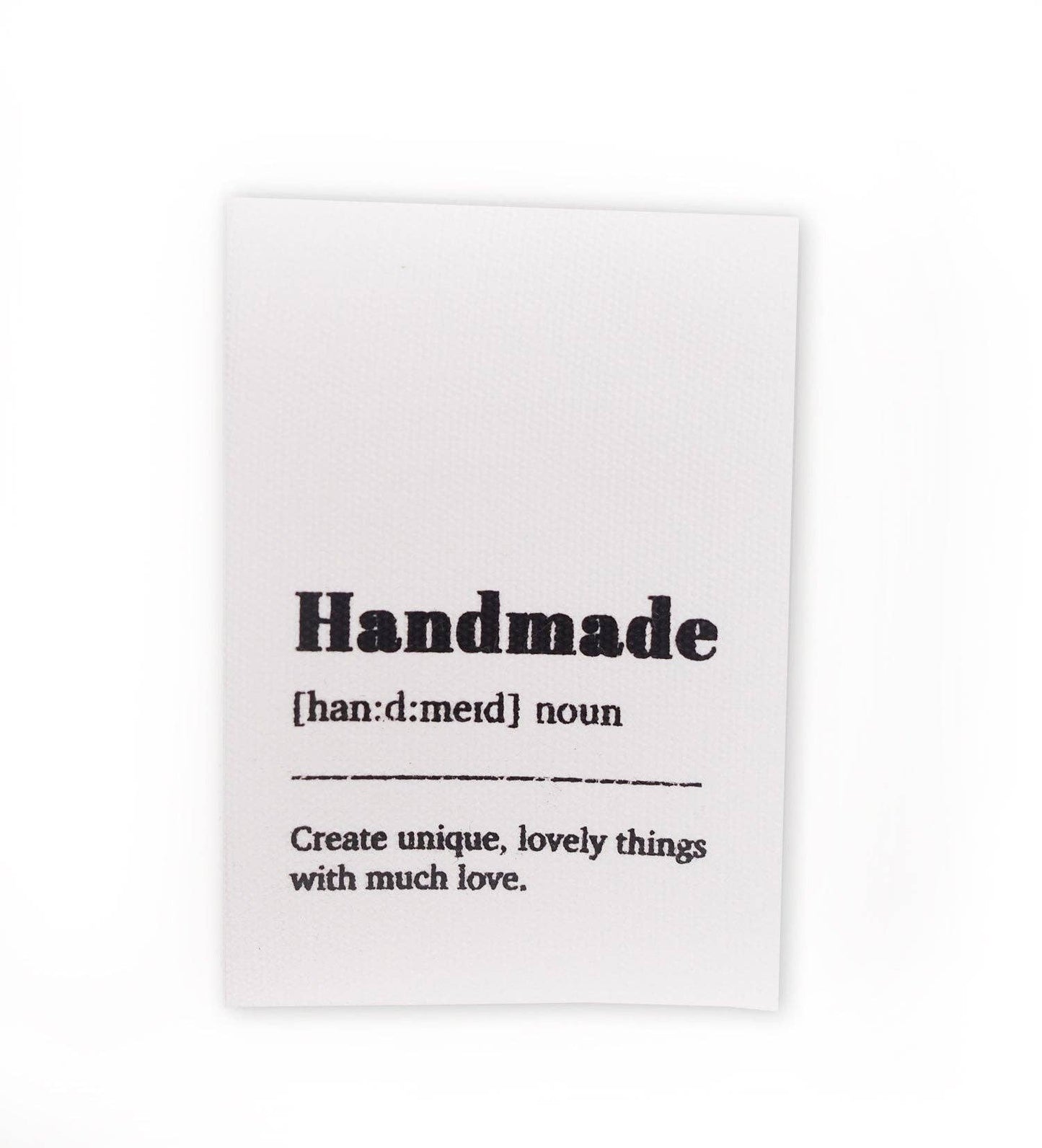 Katoenen Naailabels "Handmade, Create Unique Lovely Things", Set van 4