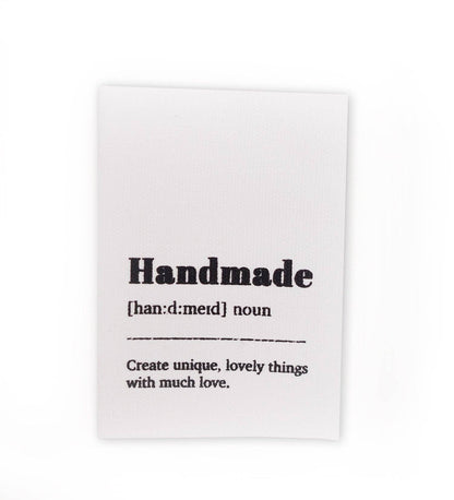 Katoenen Naailabels "Handmade, Create Unique Lovely Things", Set van 4