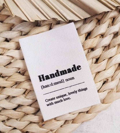Katoenen Naailabels "Handmade, Create Unique Lovely Things", Set van 4
