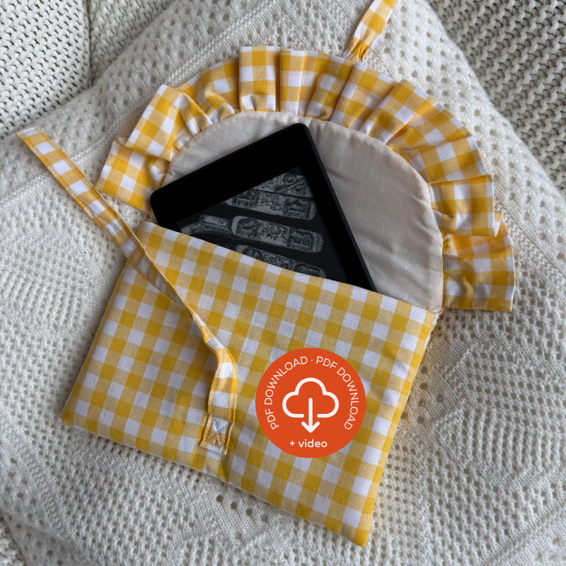 Ruffled E-Reader & Laptop Sleeve PDF Sewing Pattern, 3 Sizes