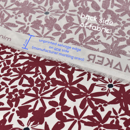 Fuchsia Kersen Bloemen Crepe Stof 100% ECOVERO Viscose 170 g/m²