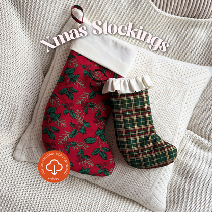 Christmas Stockings Sewing Pattern 🎄 2 Sizes and 2 Cuffs