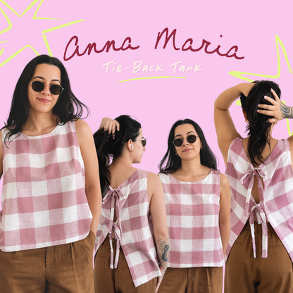 Anna Maria Tie-Back Tank Digital Sewing Pattern – Tank Top PDF Pattern
