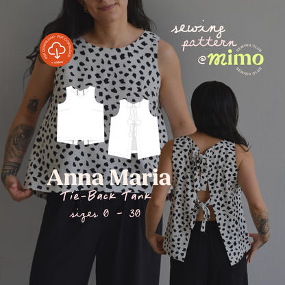 Anna Maria Tie-Back Tank Digital Sewing Pattern – Tank Top PDF Pattern