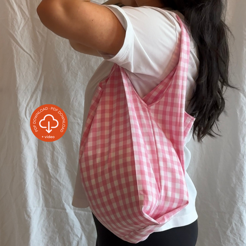Reusable Shopper Bag PDF Sewing Pattern, 3 Sizes