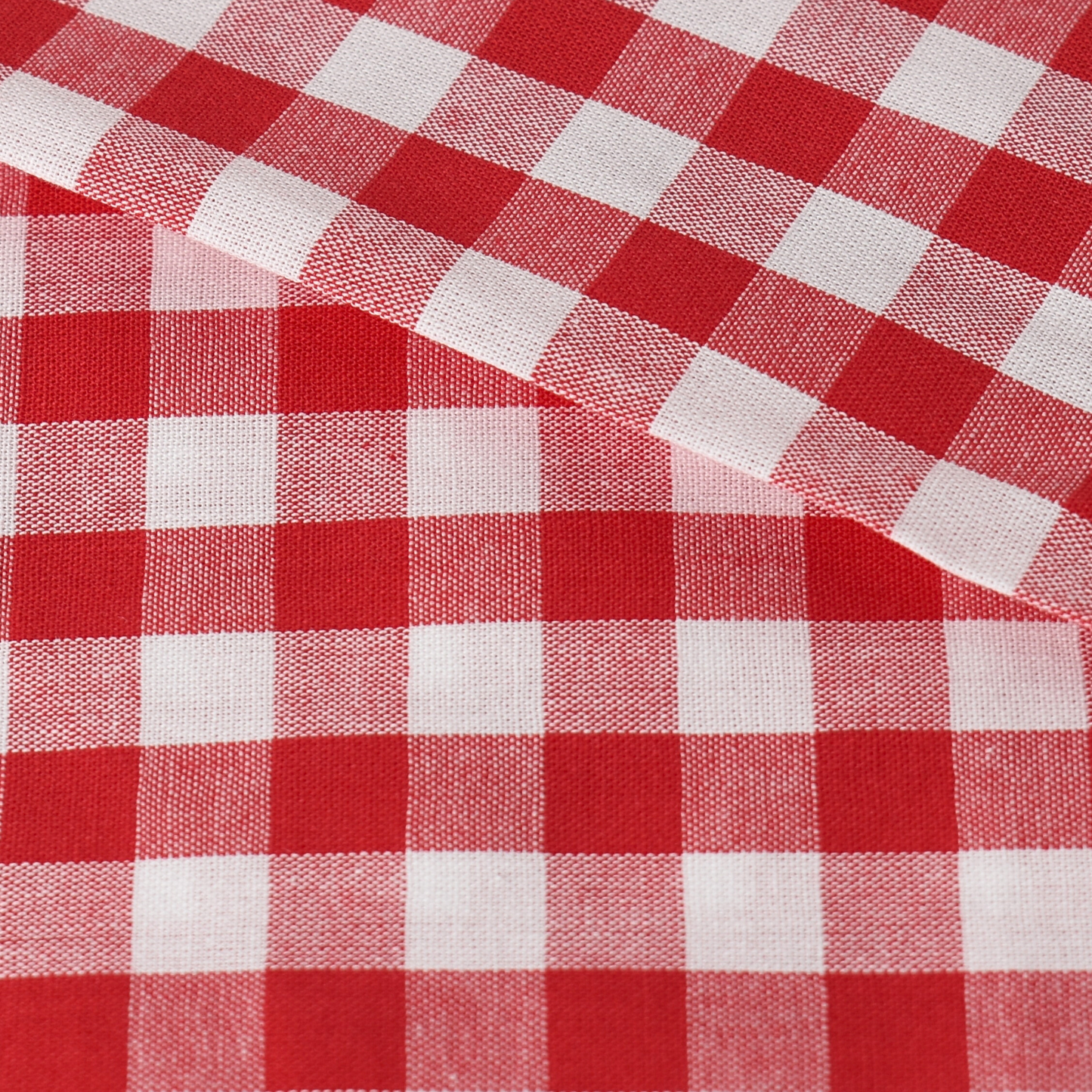 Red Gingham Check 100% Cotton Poplin Fabric 110gsm