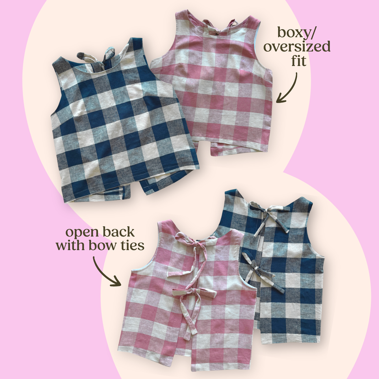 Anna Maria Tie-Back Tank Digital Sewing Pattern – Tank Top PDF Pattern