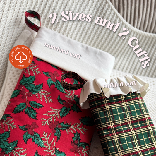 Christmas Stockings Sewing Pattern 🎄 2 Sizes and 2 Cuffs
