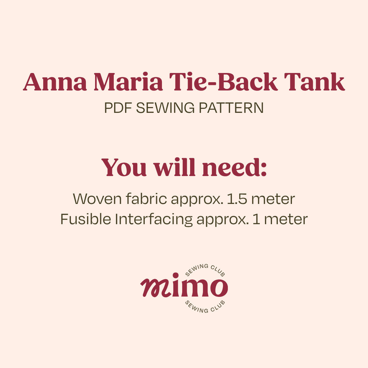 Anna Maria Tie-Back Tank Digital Sewing Pattern – Tank Top PDF Pattern