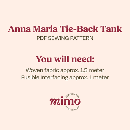 Anna Maria Tie-Back Tank Digital Sewing Pattern – Tank Top PDF Pattern