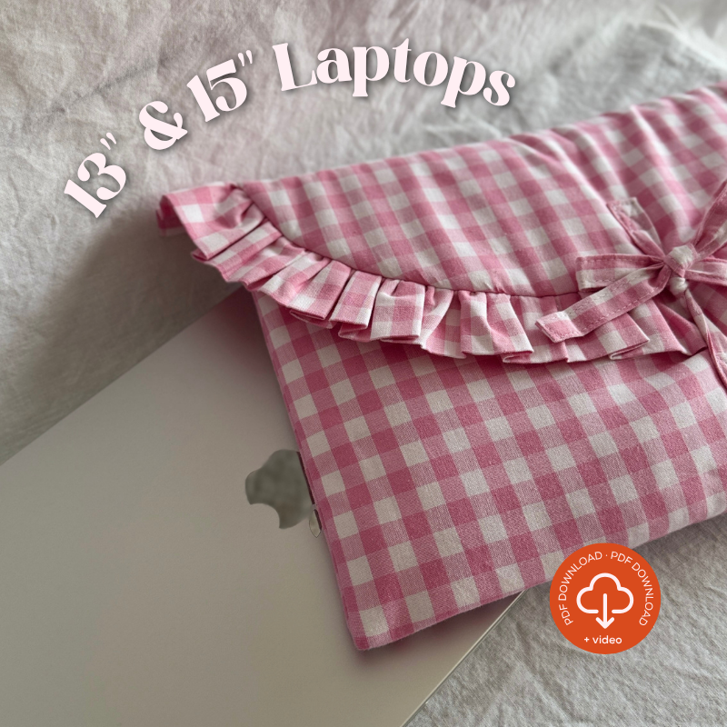 Ruffled E-Reader & Laptop Sleeve PDF Sewing Pattern, 3 Sizes