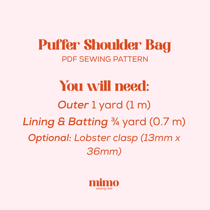 Puffy Shoulder Bag PDF Sewing Pattern