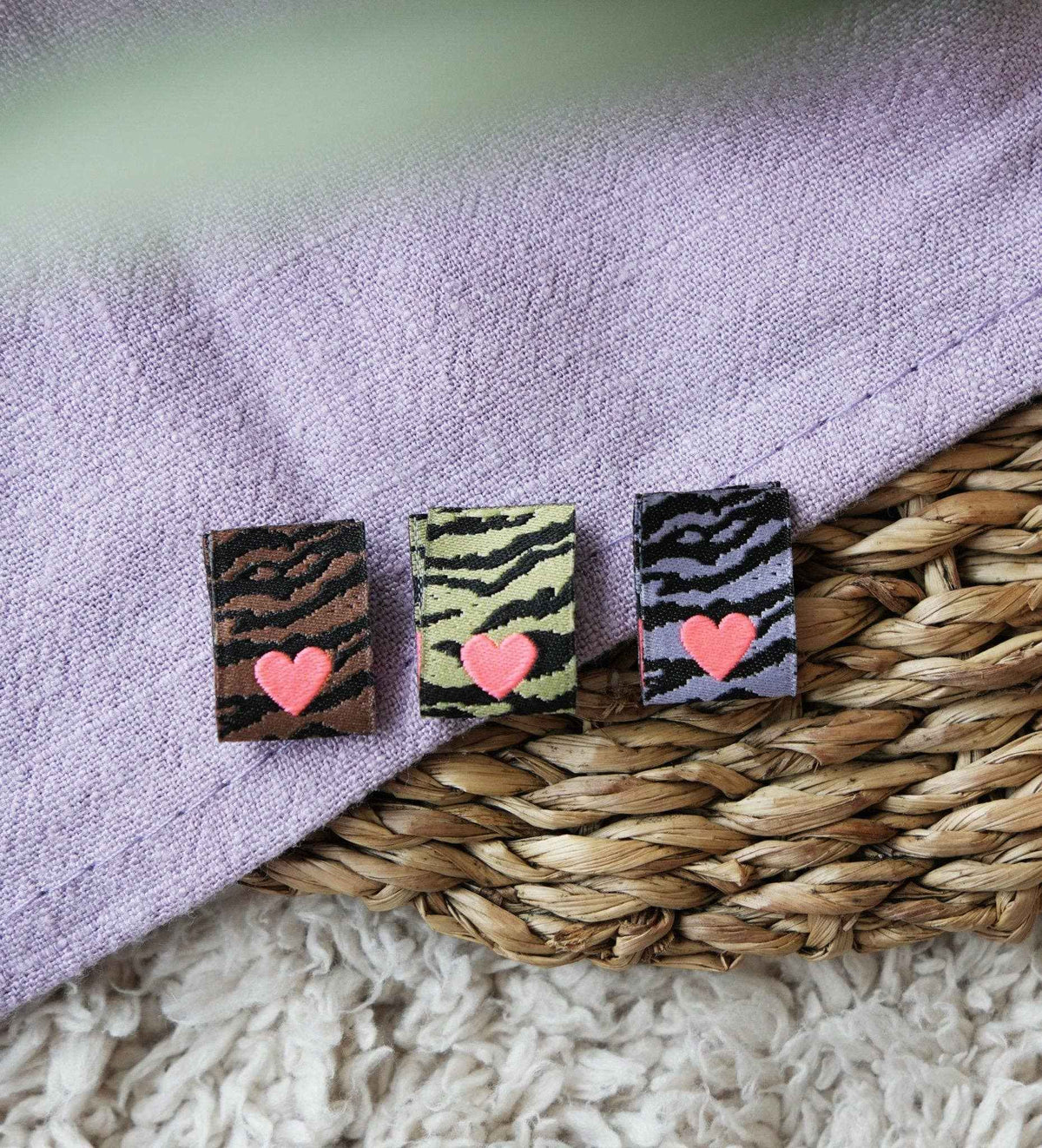 Foldable Web Label - Zebra *Neon Coral* - Set of 3