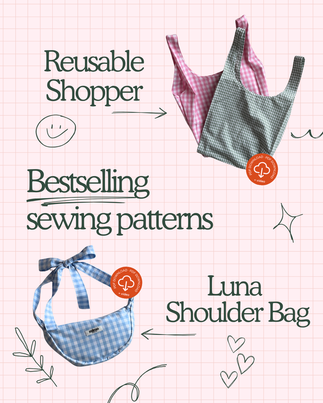 Bestselling Sewing Pattern Bundle: 5 PDF patterns with Video Tutorial