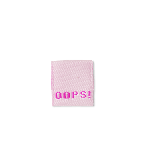 Mini label *oops* neon pink