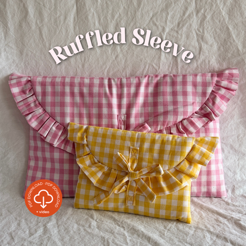 Ruffled E-Reader & Laptop Sleeve PDF Sewing Pattern, 3 Sizes