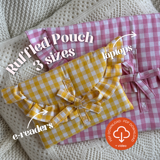 Ruffled E-Reader & Laptop Sleeve PDF Sewing Pattern, 3 Sizes