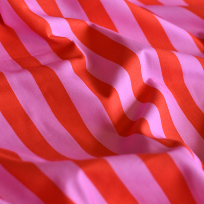 Fuchsia Roze Gestreepte Katoen Poplin Stof voor Kleding en Naaiprojecten 100 g/m²