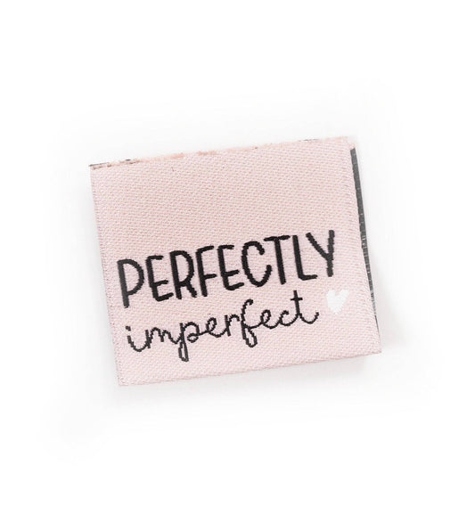 Woven Sew-in Labels "Perfectly Imperfect", Pack of 4