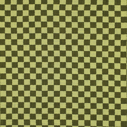 Green Double Gauze Check Fabric 100% Cotton 120gsm