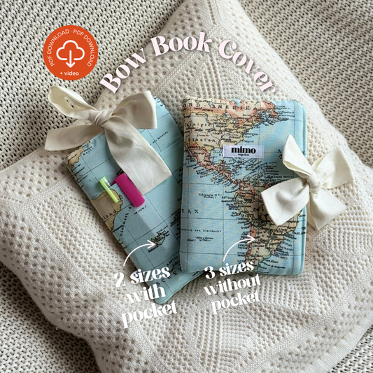 Bundle Bow Book Sleeve PDF Sewing Pattern 📦 3 Sizes + 2 Sizes With Pocket