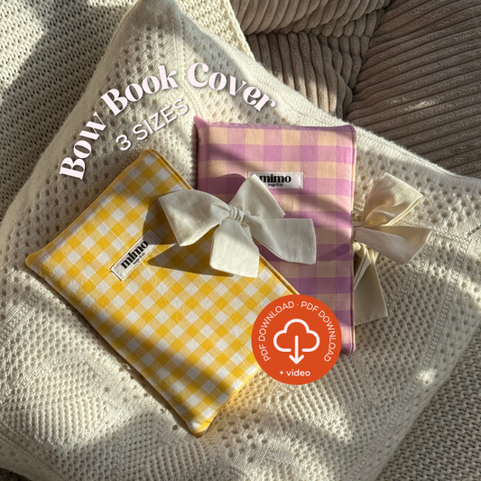 Bow Book Cover PDF Sewing Pattern 📚 3 Sizes