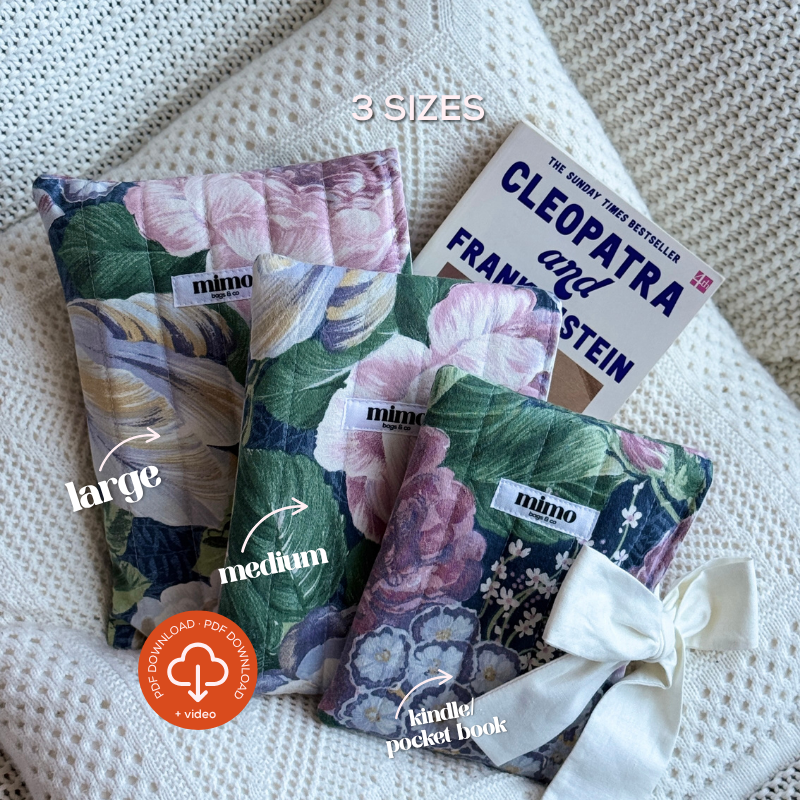 Bow Book Cover PDF Sewing Pattern 📚 3 Sizes
