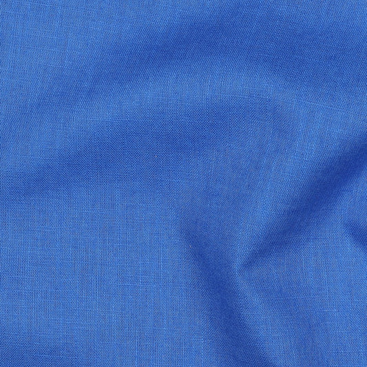 Cobalt Blue Washed Linen Cotton Fabric 170gsm