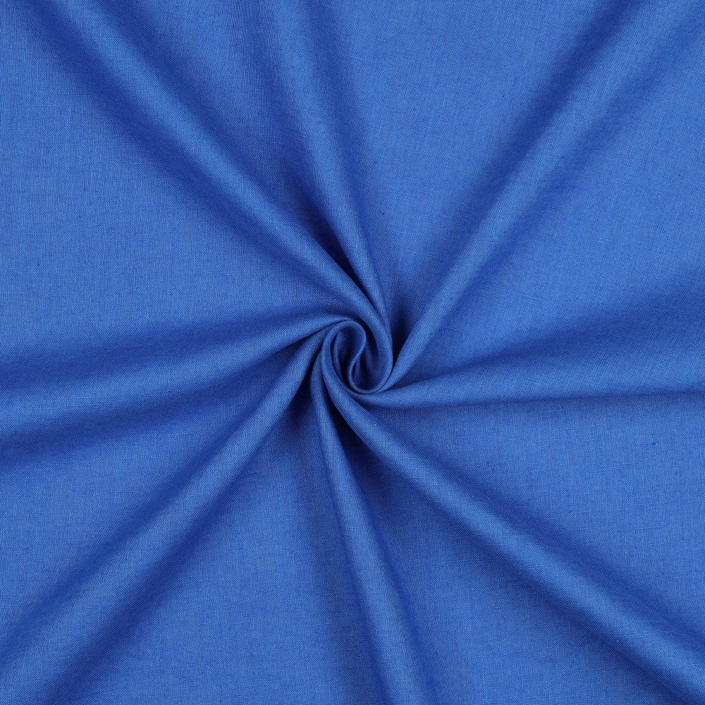 Cobalt Blue Washed Linen Cotton Fabric 170gsm