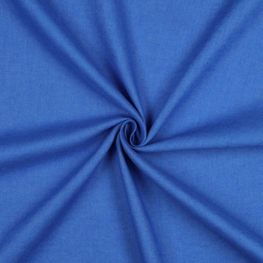 Cobalt Blue Washed Linen Cotton Fabric 170gsm