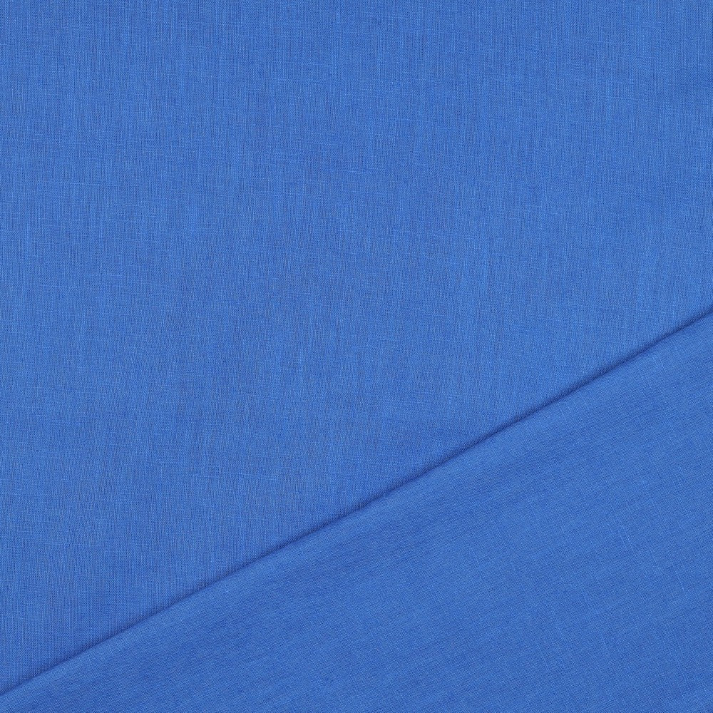 Cobalt Blue Washed Linen Cotton Fabric 170gsm