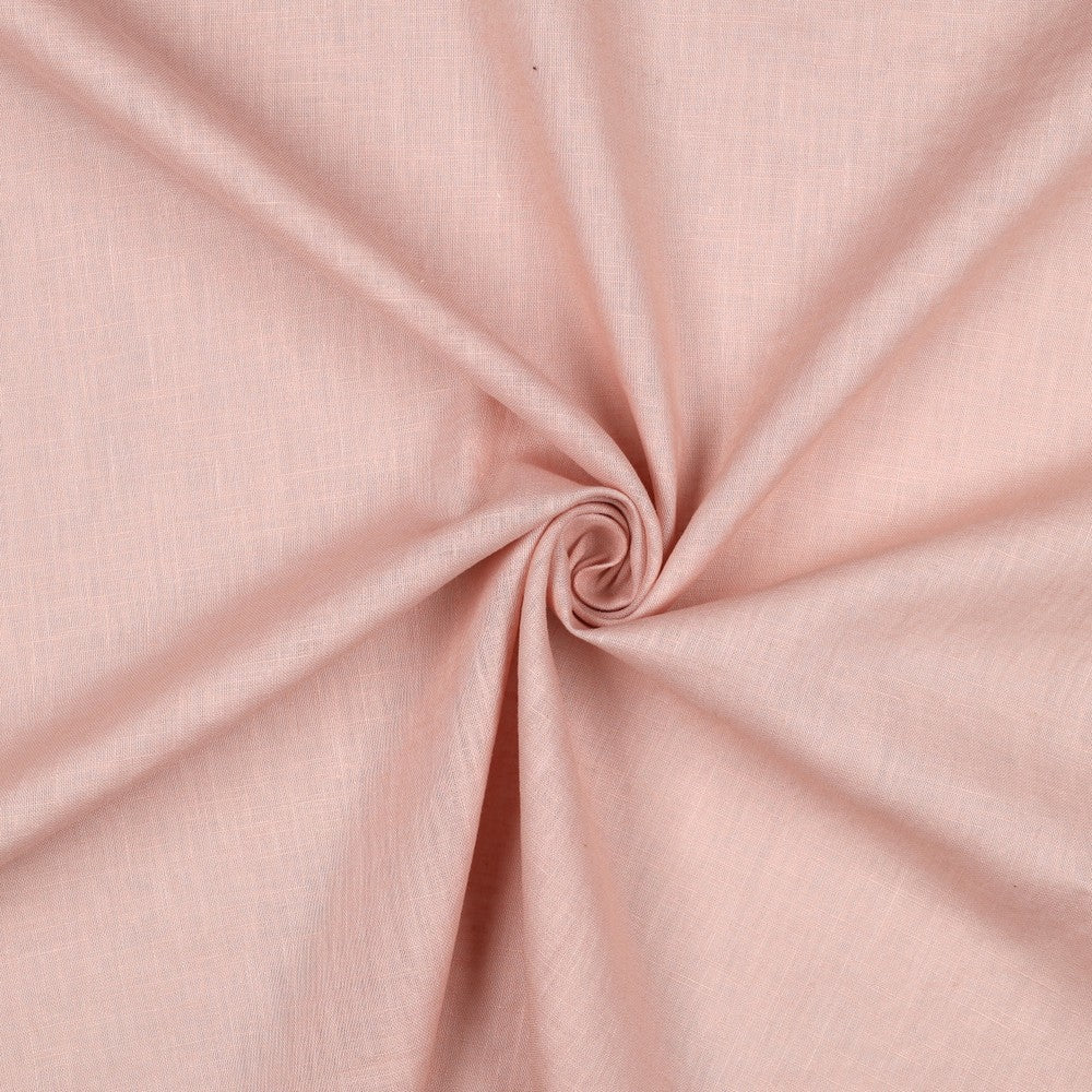 Light Pink Washed Linen Cotton Fabric 170gsm