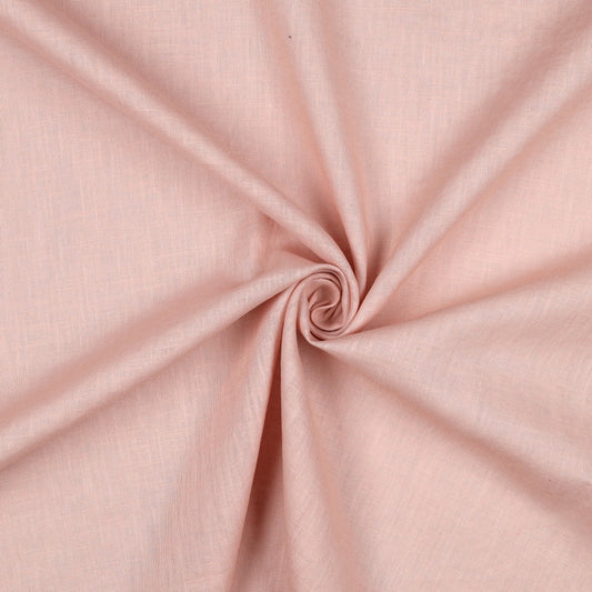 Light Pink Washed Linen Cotton Fabric 170gsm
