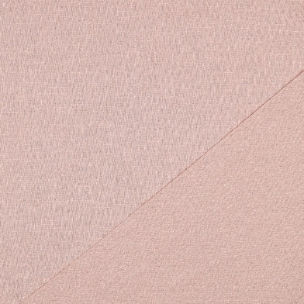 Light Pink Washed Linen Cotton Fabric 170gsm