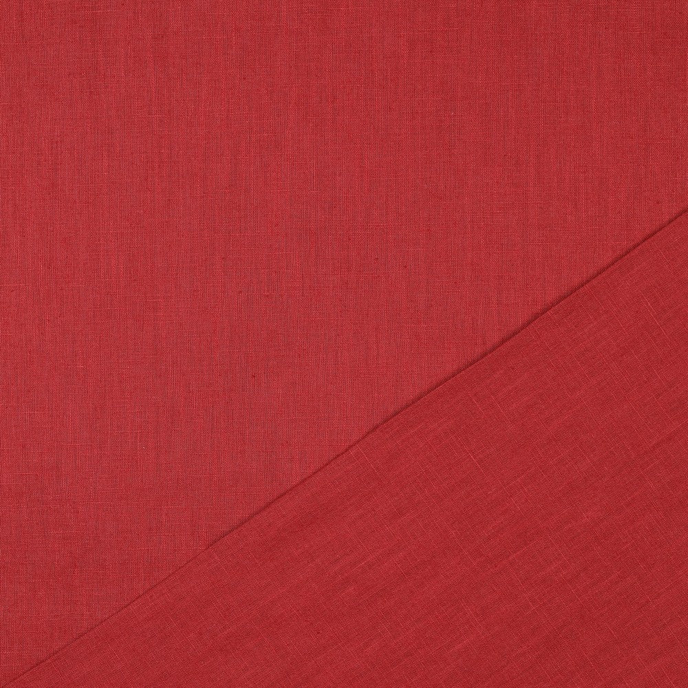 Red Washed Linen Cotton Fabric 170gsm