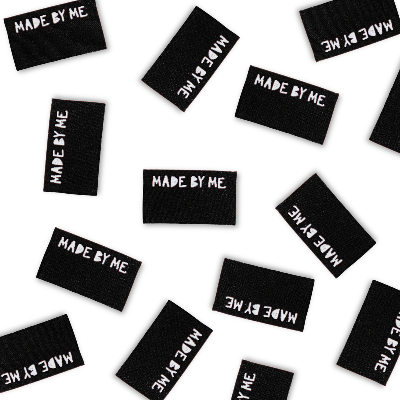 Naailabels "Made by Me" – Geweven Labels voor Kleding, Set van 4