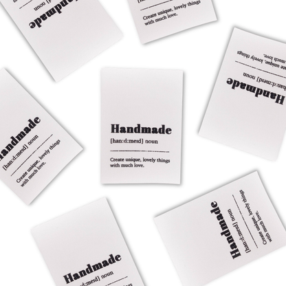 Katoenen Naailabels "Handmade, Create Unique Lovely Things", Set van 4