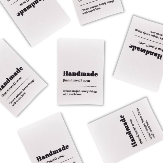 Cotton Sewing Label "Handmade, Create Unique Lovely Things", Pack of 4