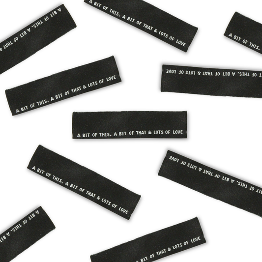 Woven Sew-in Labels "A Little Bit of This", Pack of 3