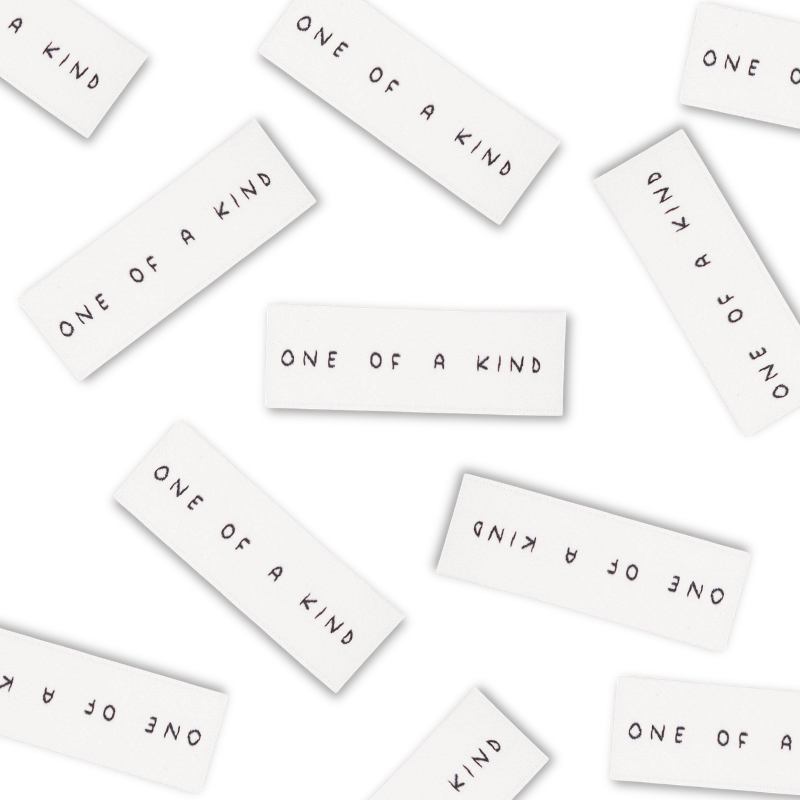 Woven Sew-in Labels "One of a Kind", Pack of 4