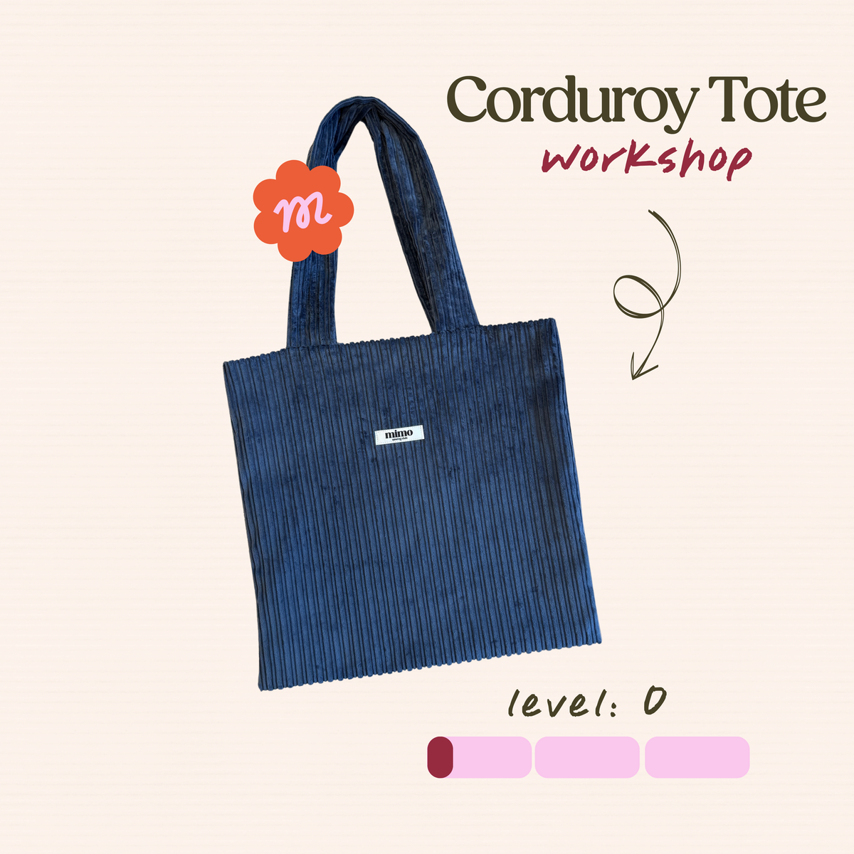 Beginner Sewing Workshop Rotterdam: Corduroy Tote Bag