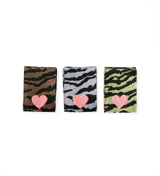 Foldable Web Label - Zebra *Neon Coral* - Set of 3