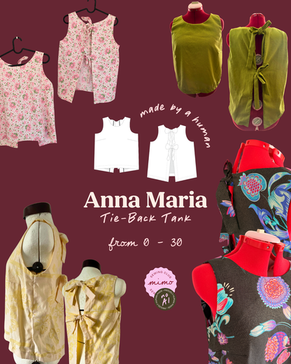 Anna Maria Tie-Back Tank Digital Sewing Pattern – Tank Top PDF Pattern