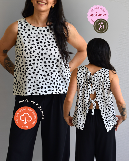 Anna Maria Tie-Back Tank Digital Sewing Pattern – Tank Top PDF Pattern