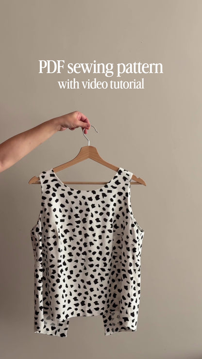 Anna Maria Tie-Back Tank Digital Sewing Pattern – Tank Top PDF Pattern
