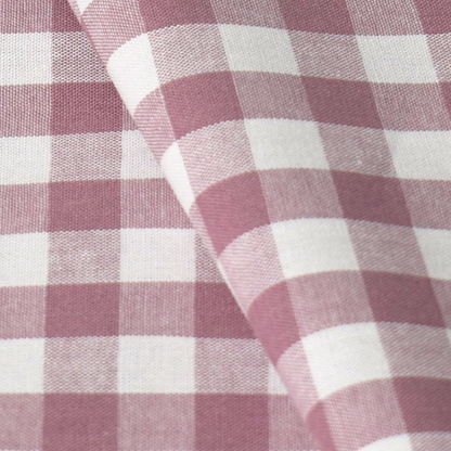 Dusty Rose Gingham Check 100% Cotton Poplin Fabric – 110gsm